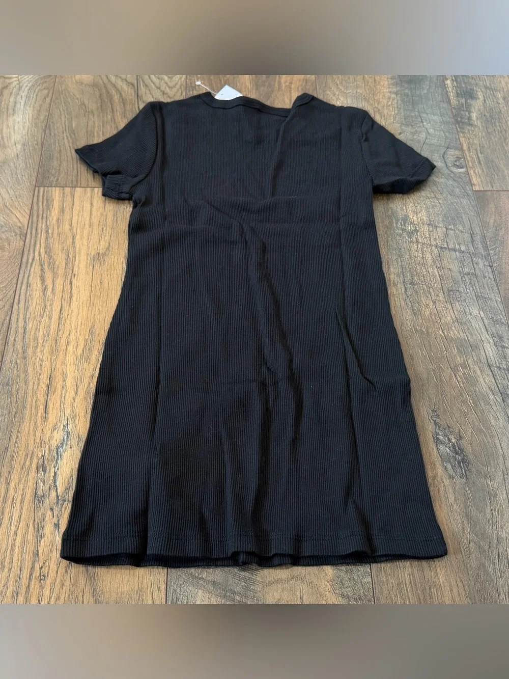 GAP Girls Ribbed Shirt Dress, Short Sleeve, Black, Size XS 4-5, NEW